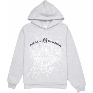 Sp5der Arach NY Phobia Hoodie Ash Grey